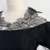 Lace Open Shoulder Peplum Tops