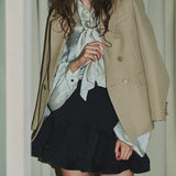 veste sur mesure à double boutonnage avec motif cousu