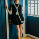 flower spangle tweed gilet