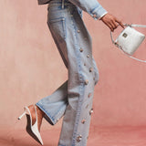 Flower Bijou Straight Denim