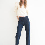 sh power shoulder knit tops