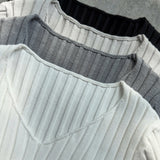 Basic Long Sleeve V Neck Knit