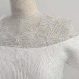 Lace Open Shoulder Peplum Tops