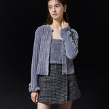 【年末年始出荷アイテム】 velour like ensemble knit