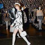 big check BISHU pure wool skort