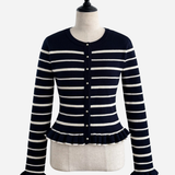 Gold Button Frill Knit Set up