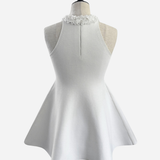 Halter Frill Peplum Knit Tops