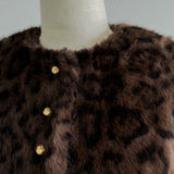 Leopard Fur Gold Button Jacket