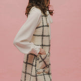 【即納】Window Check Tweed Mini Dress