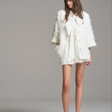 Bow Docking Sleeve Less Knit Tops