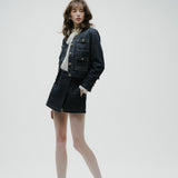 OKAYAMA Gold Button Denim Wrap Culottes