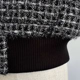 4way shiny tweed padded down jacket