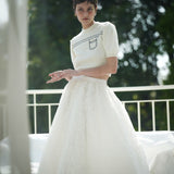 flower lace long skirt
