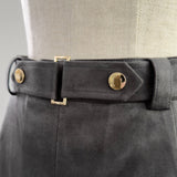 Suede Front-Belt Culottes