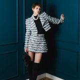 fur line tweed jacket