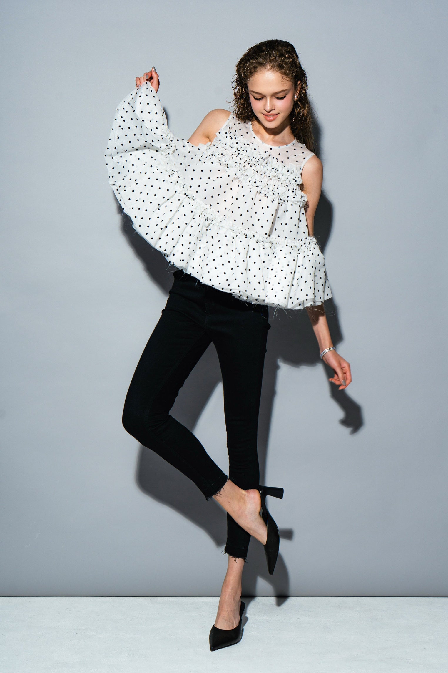 sheller シェリエ　airy dot flare tops airy dot flare tops – shéller / シェリエ