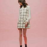 【即納】Window Check Tweed Mini Dress