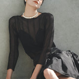 stretch sheer tops