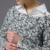 bijou button bubble cropped knit