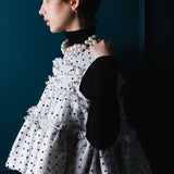 Dot organdy flare tops