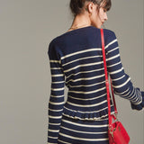 Gold Button Frill Knit Set up