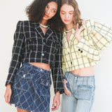 5th check tweed jacket