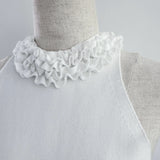 Halter Frill Peplum Knit Tops