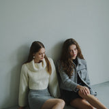 Veste en tweed et cuir