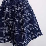 pantalon court en tweed à carreaux