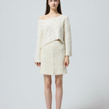 bijou button bubble cropped knit