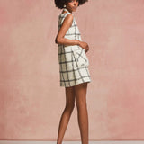 Window Check Tweed Mini Dress