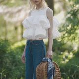 Bloom Gingham Tops / Bloom Cotton Lace Tops