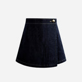 OKAYAMA Gold Button Denim Wrap Culottes