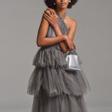 Tiered Tulle Back Ribbon Dress