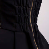 Bustier superposé en dentelle plissée