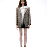 Herringbone Over Size Jacket Coat