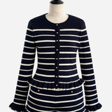 【4月上旬】Gold Button Frill Knit Set up