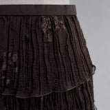 Flower Embroidery Ruffle Skirt