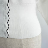 Scalloped Bi-Color Cardigan