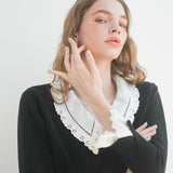 lace collar knit tops