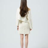 bijou button bubble cropped knit