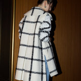 big check BISHU pure wool gilet