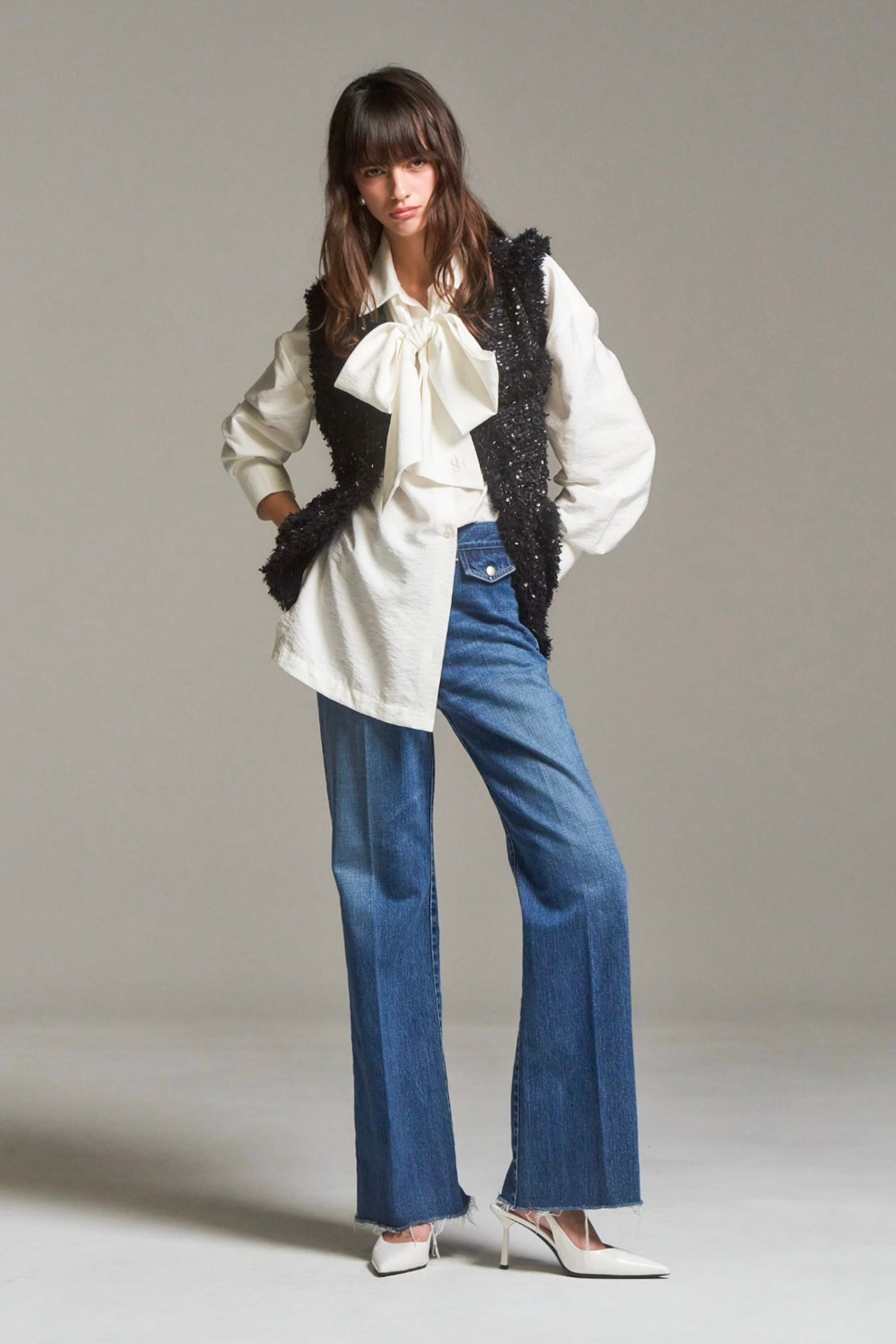 candy check tweed ruffle frill tops シェリエ candy check tweed ruffle frill tops – shéller / シェリエ