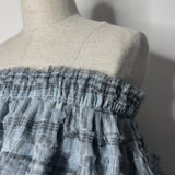 Check Pleats Ruffle Tops