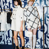 big check BISHU pure wool skort