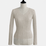 Basic Long Sleeve V Neck Knit