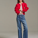 Scalloped Bi-Color Cardigan