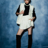 flower spangle tweed gilet