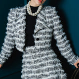 fur line tweed jacket