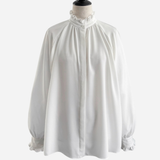 【即納】Soft Bow Frill Blouse